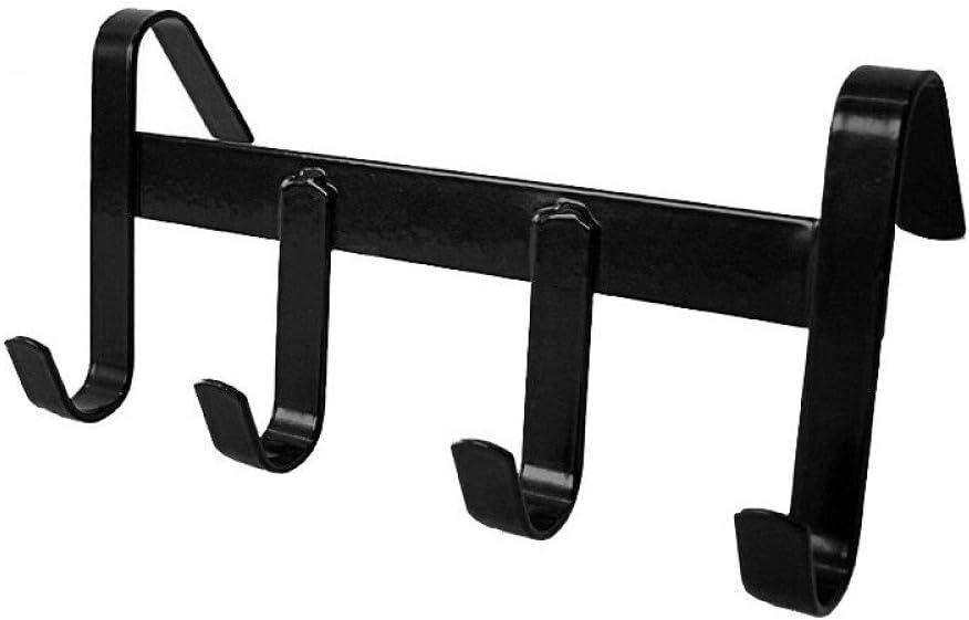 HORZE Portable Tack Rack for Horse Stalls, Barns and Stables (4 Hooks) - Black - One Size