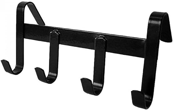 HORZE Portable Tack Rack for Horse Stalls, Barns and Stables 4 Hooks - Black - One Size