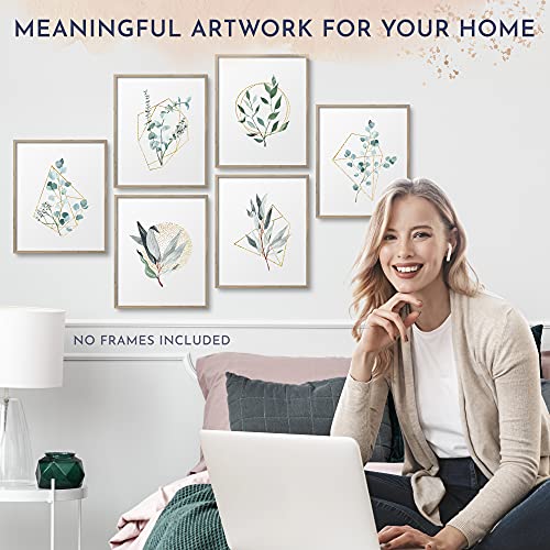 Ryve Botanical Wall Art - Set Of 6 Botanical Prints - Art Prints, Plant Wall Decor, Eucalyptus Wall Decor, Plant Wall Art Prints, Green Wall Art Decor, Plant Prints, Leaf Wall Art (8X10 - Unframed) #TOP2