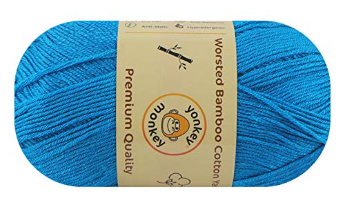 10-Pack Yonkey Monkey Skein Tencel Yarn - 70% Bamboo, 30% Cotton - Softest Quality Crocheting, Knitting Supplies - Lightweight and Breathable Fabric Threads 210 Meters