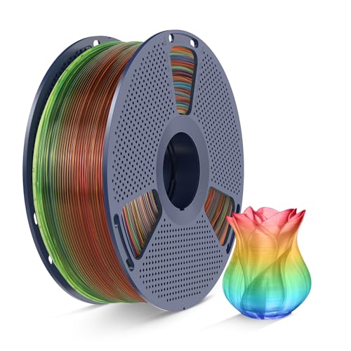 Image of SUNLU Transparent Rainbow PLA Filament 1.75mm, Multicolor Gradient 3D Filament, Neatly Wound 3D Printing Filament, Dimensional Accuracy + /-0.02mm, 1KG Spool(2.2 lbs), Transparent Rainbow PLA 01