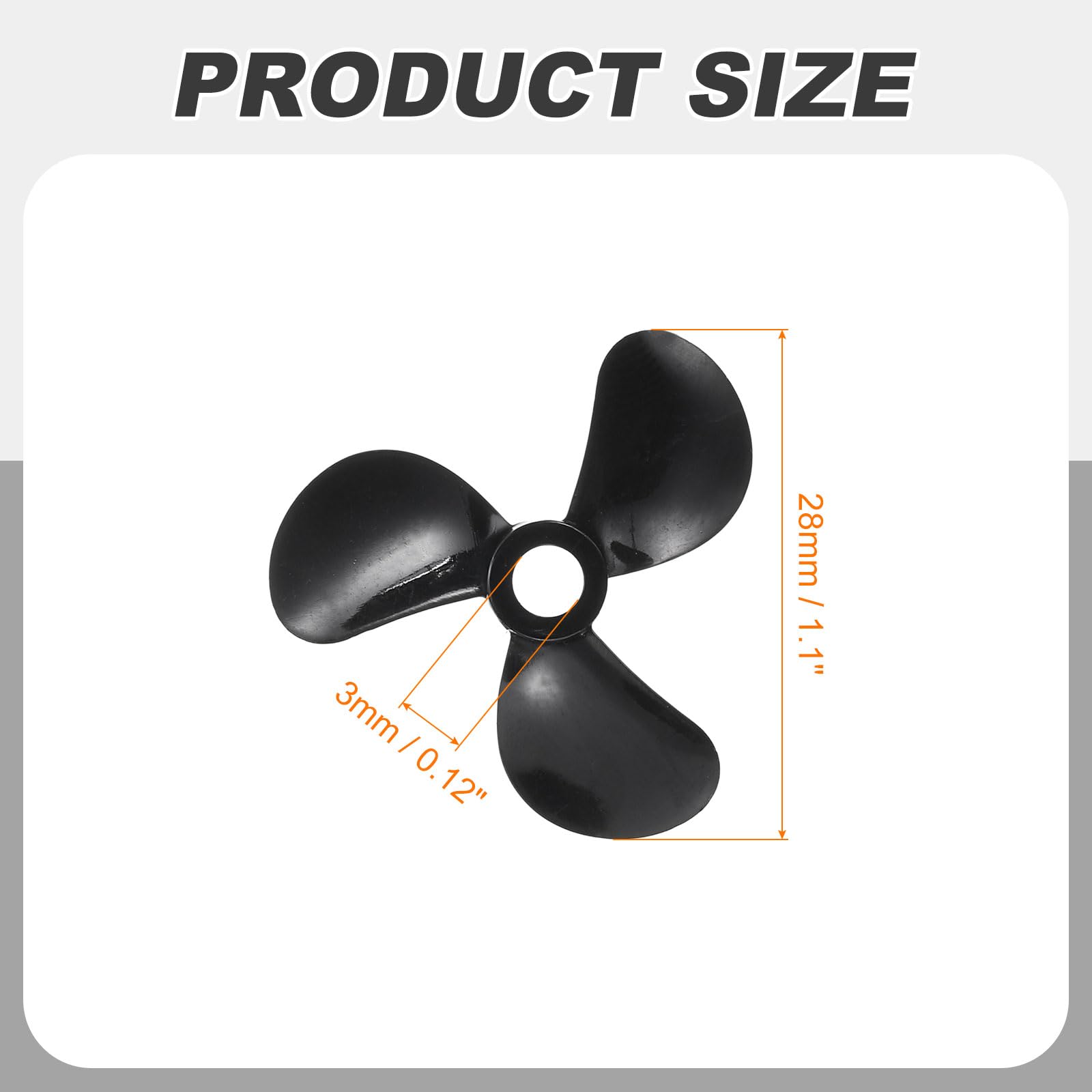 QUARKZMAN 2 Juegos De Hélices para Barco RC, Hélices De 3 Palas con Agujero De 3 mm De Diámetro Y 25mm De Diámetro Exterior, Rotación Horaria CW, para Barco RC, Modelo De Barco DIY, Negro