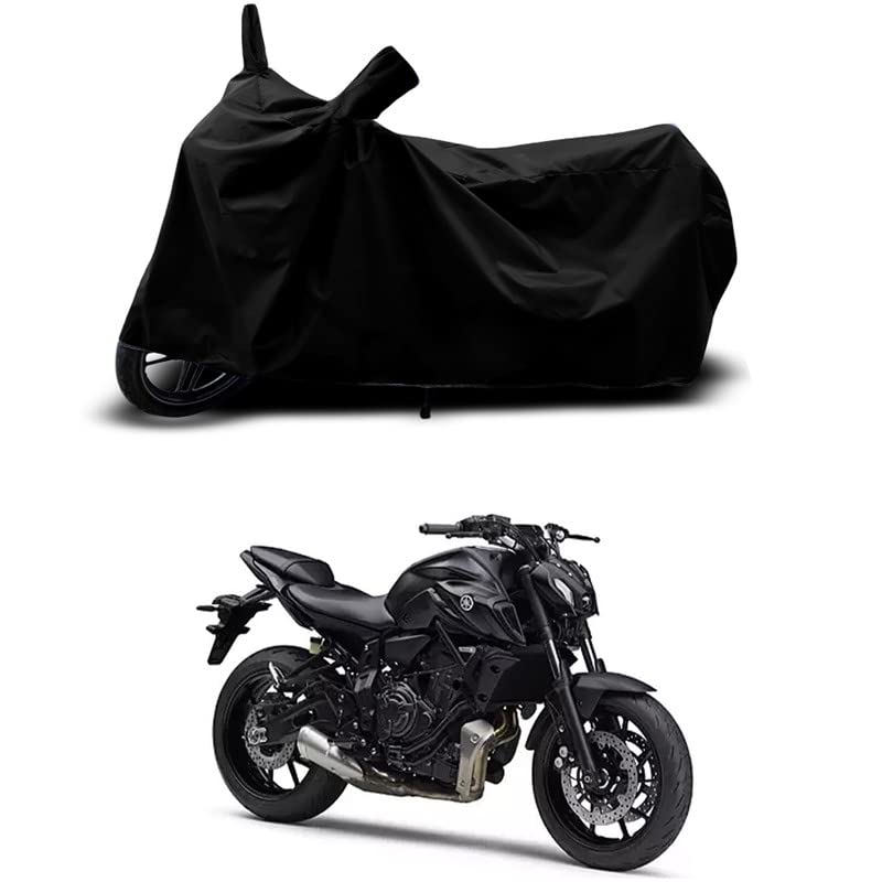 Image of 100% Scratchproof /UV-Rays /Heat Protection /Birds Dropping /Water Resistant /Dust Proof /Waterproof /Full Bike Scooty Two Wheeler Body Cover Compatible for MT-07 All Varients[Black]