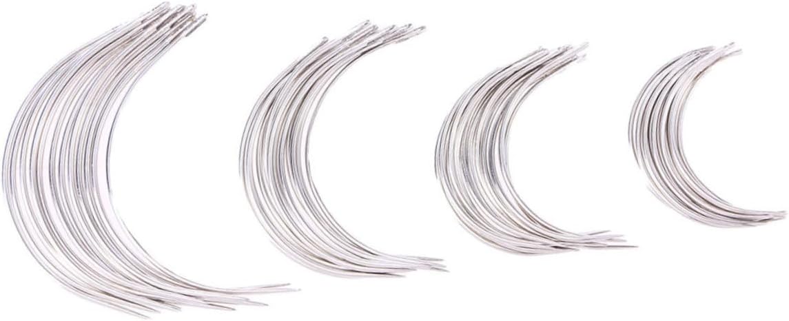 jojofuny 200pcs Curved C Type Sewing Needles for Hand Stitching Assorted Sizes for Embroidery and Craft Projects