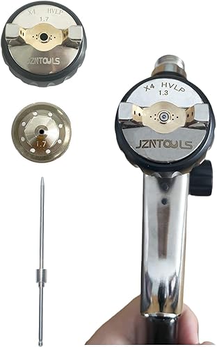 Miniatura 5 de HVLP Pistola de pulverización de aire con boquillas de 1.30.067 in, pistola de pintura en aerosol de alimentación por gravedad con taza de 40020.3