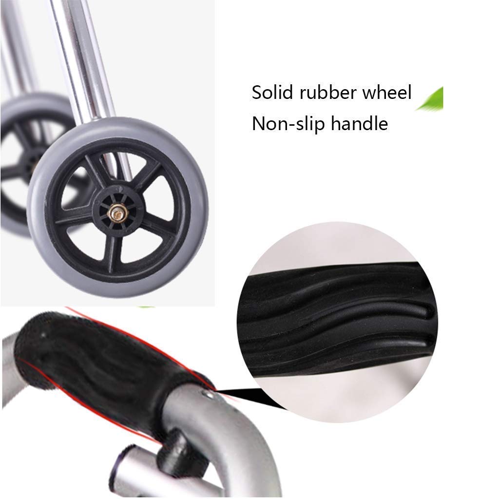 Cesta para Caminar para Personas Mayores, Andador Plegable liviano con Ruedas y Asiento, Cesta para Caminar para Personas Mayores, Altura Ajustable, Ayuda para Personas Mayores par