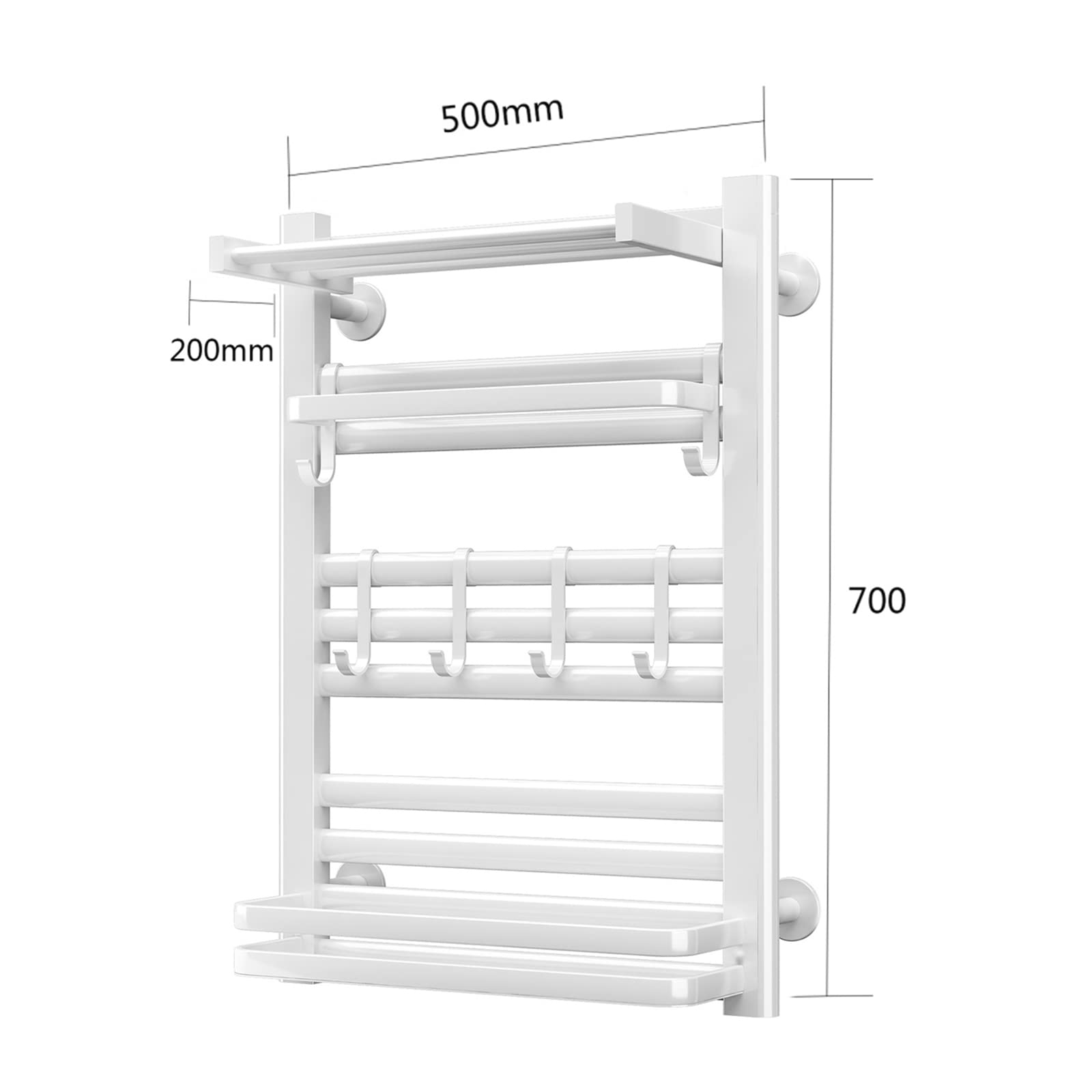 Calentador de Toallas eléctrico Inteligente con Estante Superior, toallero termostático de aleación de Aluminio para baño, Estante de Secado con calefacción enchufable montado en la Pared con