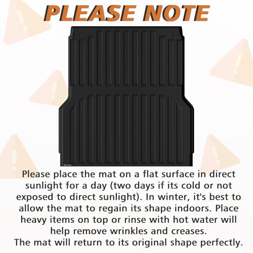 Image of TripleAliners Truck Mat Compatible with 2022-2026 Hyundai Santa Cruz 4FT Accessories, Truck Bed Mat Heavy Duty Custom Fit All Weather Protection TPE Pickup Liner