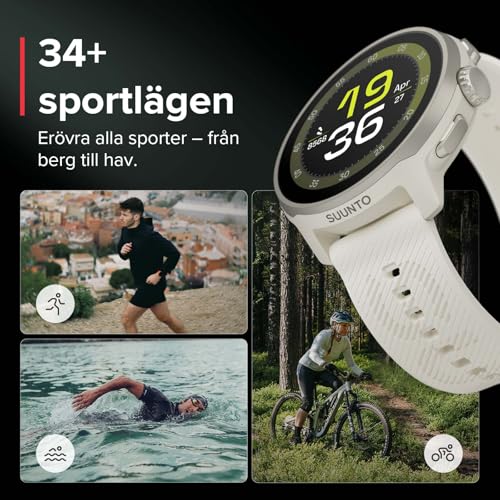 SUUNTO Run GPS Laufuhr, 1,32 AMOLED-Touchscreen, Leichtgewicht, Multisport, Aktivitätentracker, Präzises GPS, Herzfrequenz-/Schlaf-Tracking, 12 Tage Akkulaufzeit, 4GB Offline-Musikspeicher