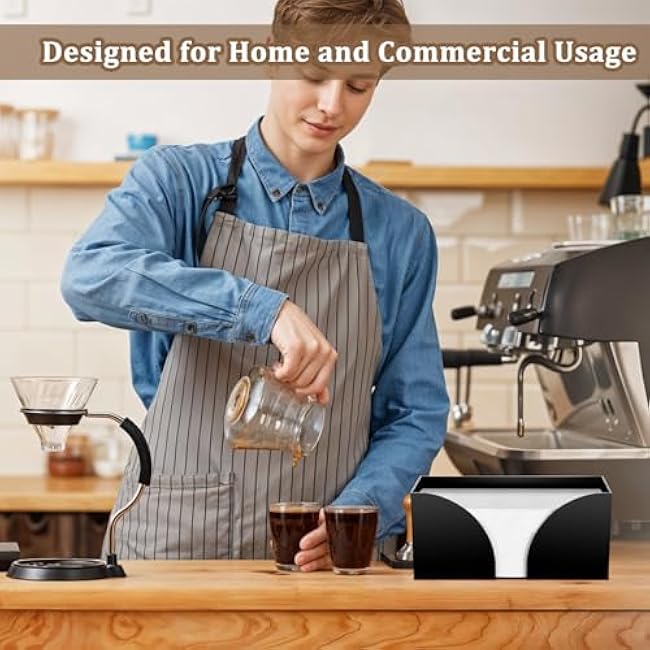 2 Pack Storage Standard Multifold Paper Towel Dispenser Countertop, Paper Towel Holder Bathroom with Tape, Black Acrylic Napkin Dispenser, Durable Napkin Holder for Bathroom Kitchen Office Restaurant