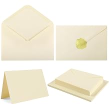 AZUREAL Note Cards with Envelopes 30P, A6 Cards and Envelopes with Matching Stickers, Folded Blank Thank You Cards for Wedding, Invitations, Baby Showers, Birthday, BusinessCream