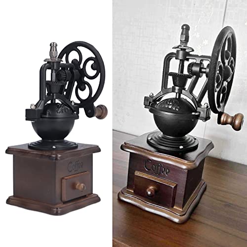 Moedor de café manual moedor de café com manivela de mão de ferro fundido antigo com ajustes de moag