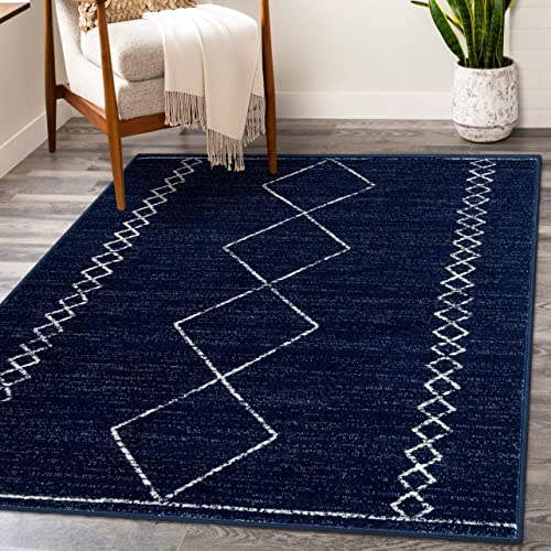 Tapete decorativo azul navy 8x10 rectangular