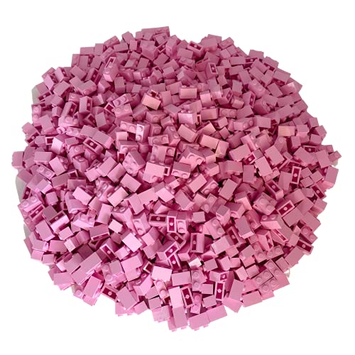 20 Stück LEGO Stein 1x2 Noppen in Rosa.