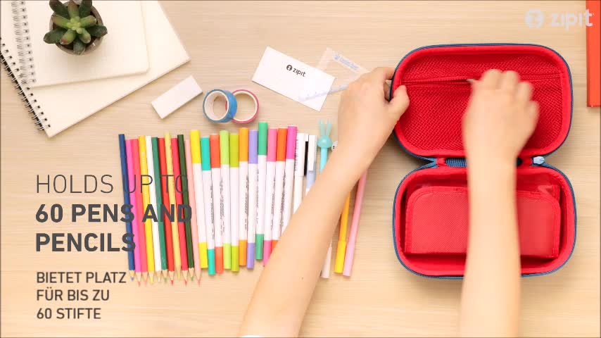 POLERO Federmäppchen Mit Reißverschluss – 22x11x4,5 Cm, Vielseitig Als Stiftetasche, Make-up-Tasche Oder Organizer