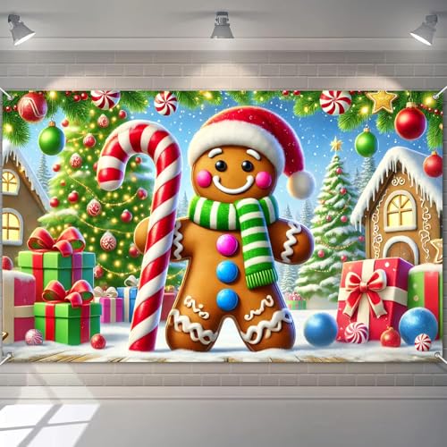 Banner navideño BlissYard 71x43 pulgadas fondo festivo miniatura 1