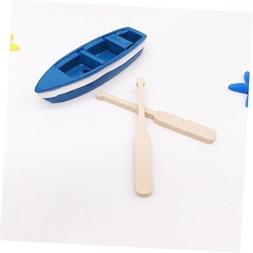 Miniatura 3 de 24 pares de mini remos de madera para playa, diseño de bote, mini remos de madera, kits de modelo, juguete, barco de pesca, juguete de paleta de