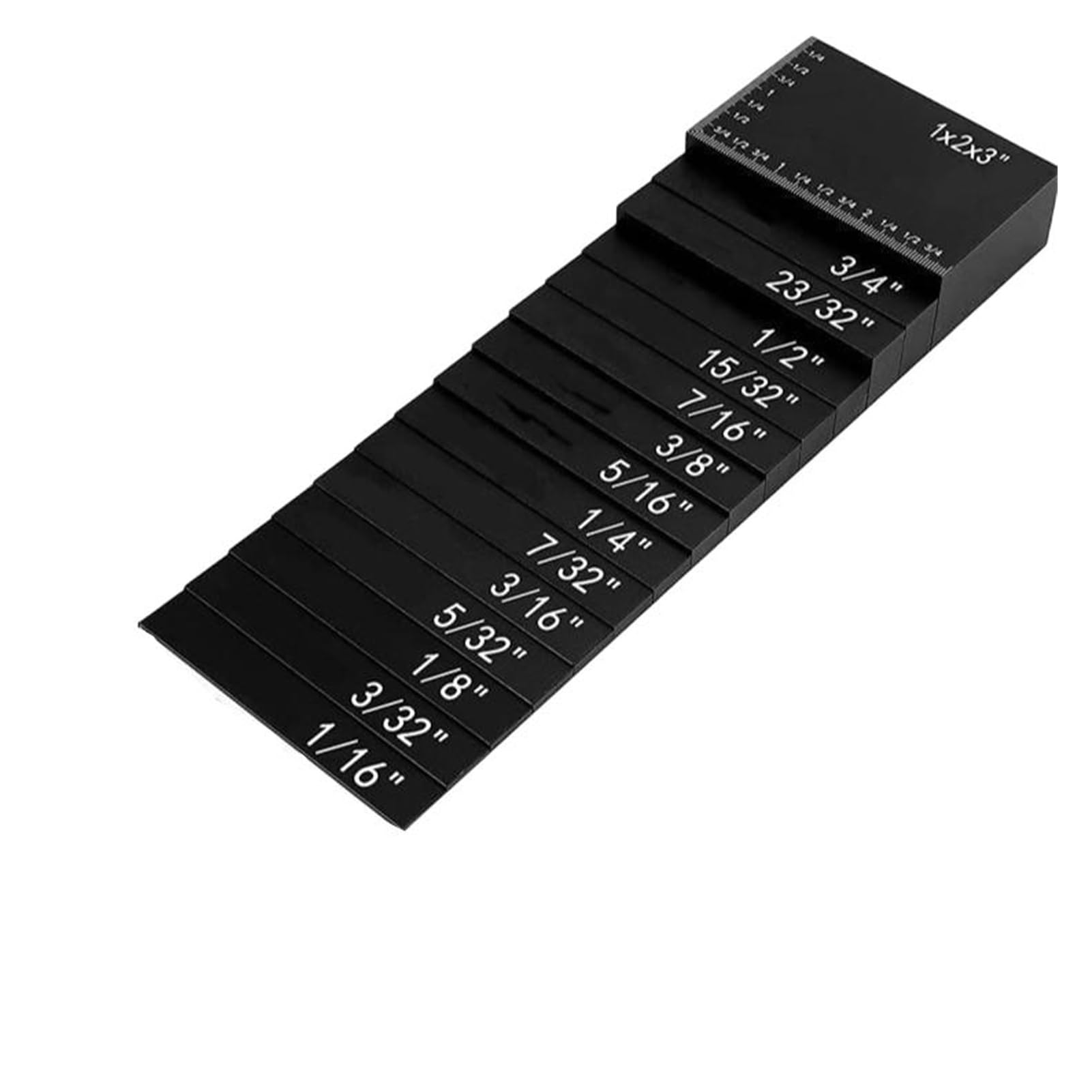 Set di misuratori altezza for blocchi installazione da 15 pezzi in pollici, barre in alluminio precisione metrica per la metrologia professionale(Black)