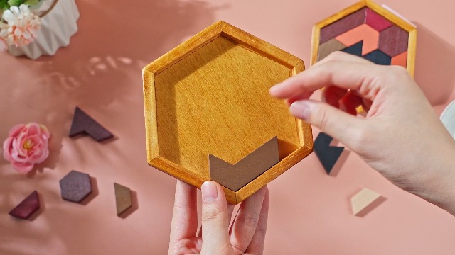 Amazon.com: Yilloog 12 Pack Hexagon Tangram Puzzles Gifts for