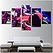 Produktbild LQWE Leinwand-Malerei Leinwand Hd Printed Painting Frame Wohnzimmer Wand Kunst Bilder 5 Stück Dj Musik Instrument Mixer Und Kopfhörer Poster Kein Rahmen