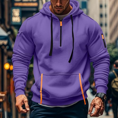 Ymosrh Men's Hoodies, Athletic Workout Gym Hoodie Long Sleeve Pullover Tactical Hooded Sweatshirts with Pockets, S-5XL4
