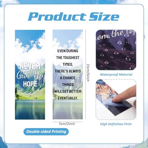 Resurhang 150 Pcs Motivational Affirmation Bookmarks Bulk Sobriety Recovery Encouragement Landscape Bookmarks 2 x 6\'\' Inspirational Positive Quotes Gift for Addiction Recovery Men Women