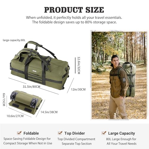 Duffle Bag with 80L Capacity