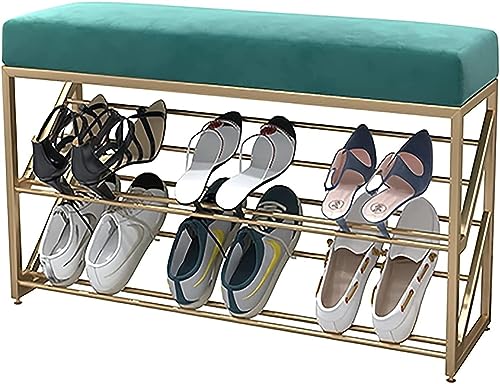 Banc à chaussures d'entrée de 25 cm avec étagères de rangement en maille
