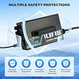 KAISAL LiFePO4 ładowarka 14,6 V 40 A, ładowarka do akumulatora litowego 12 V/12,8 V, inteligentna ładowarka Lifepo4 12 V, aktywowana bateria litowa 0 V, do kampera, łodzi, energii słonecznej