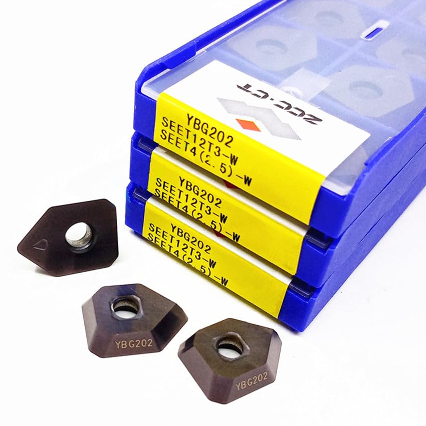 Tool Part for SEET12T3-W YBD152/SEET12T3-W YBG202/SEET12T3-W YBG205/SEET12T3-W YBM251 SEET12T3-W SEET42.5 CNC Inserts 10pcs/Box - (Angle: SEET12T3-W YBG205 / Shank Diameter: 100pcs (10 Box))