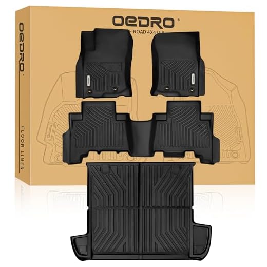 OEDRO Floor Mats&Cargo Liner Fit for Toyota 4Runner 2013-2024(Only 5 Seater, Not Fit 7 Seats) Custom Fit TPE All Weather Floor Liner, 1st & 2nd Row Full Set Car Liners, Black