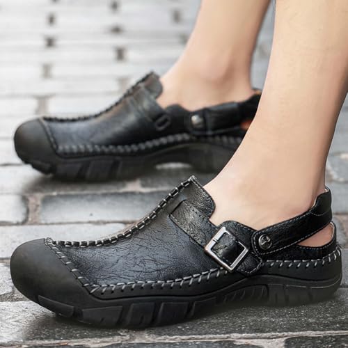 Men's Hollow Sports Sandals Closed-Toe Casual Slip-on Walking Outdoor Comfortable Shoes4