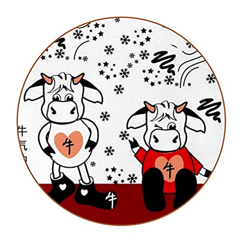 6 Ensembles de sous-Verres Ronds,Tapis de Protection de Meubles en Cuir NIU Lise pour la décoration intérieure,Types de Tasses et de Tasses