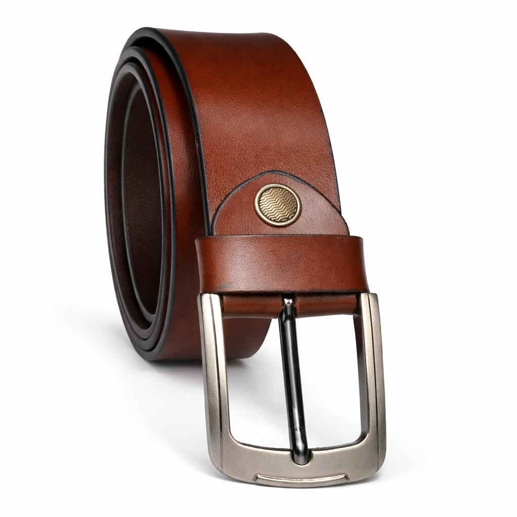 Creature Formal/Casual Brown Color Genuine Leather Belts For Men (Length- 40 inches||40MM||BL-042-BRN) (BROWN)-image-13