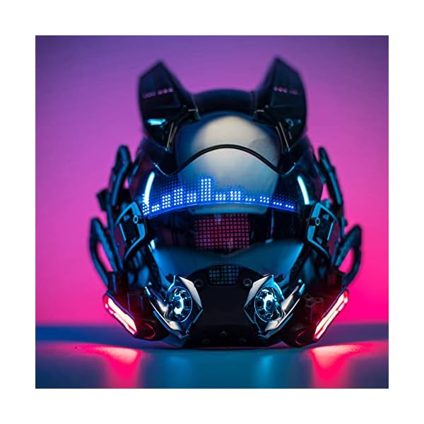 Pdling cyberpunk gothic mask helmet for adult,techwear mask, halloween cosplay costume accessory with led lamp, futuristic helmet - image 3