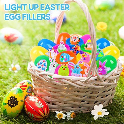 50 Pcs 3D Easter Egg Fillers Easter Light Up Rings Easter Basket Stuffers Led Flashing Rings Glow In The Dark Easter Egg Stuffers Easter Gifts For Kids Easter Party Favors Easter Toys For Boys Girls #TOP1