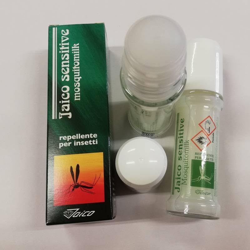 Jaico sensitive antizanzare vasetto vetro latte privo alccol perfetto per bambini e neonati. 50ml.