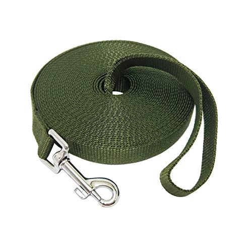 Nylon Dog Leash 15-50ft for Small to Large Dogs, Green