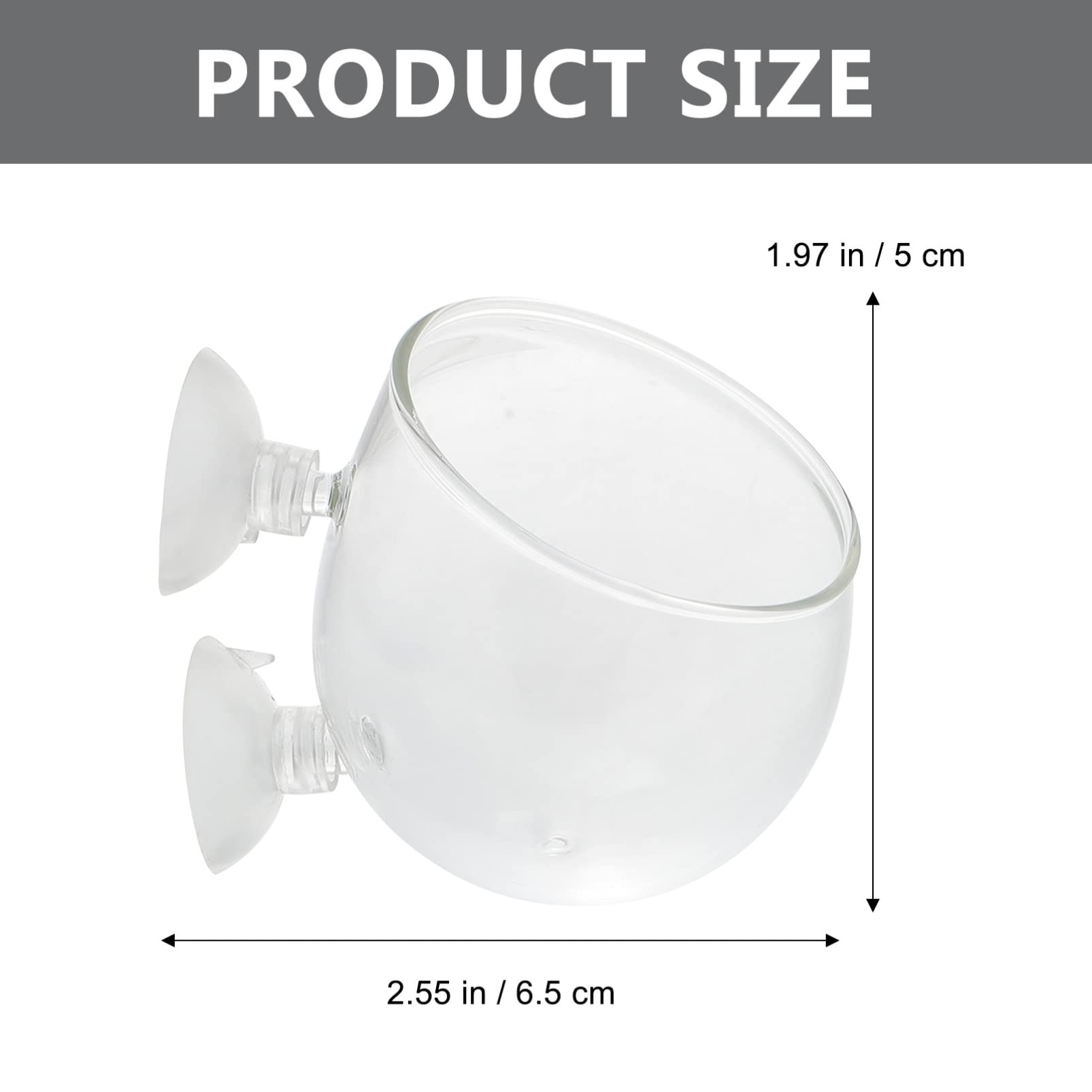 DOITOOL Pots en Verre avec Ventouse pour Plantes Aquatiques Lot de 6 Surface Lisse, pour Aquarium et Décoration de Bassin