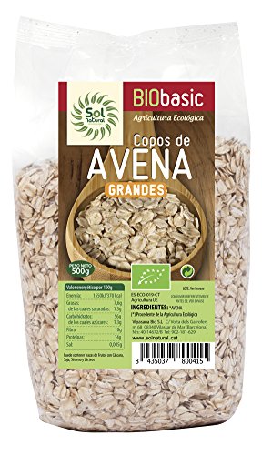 Solnatural Copos De Avena Gruesos Bio 500 G, Estándar, Único