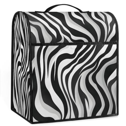 Coffee Maker Cover Animal Zebra Print Kitchen Appliance Covers Small Appliance Covers Blender Cover Juicer Cover Dust Covers for Kitchen Appliances with Top Handle and Pockets,Washable,B854