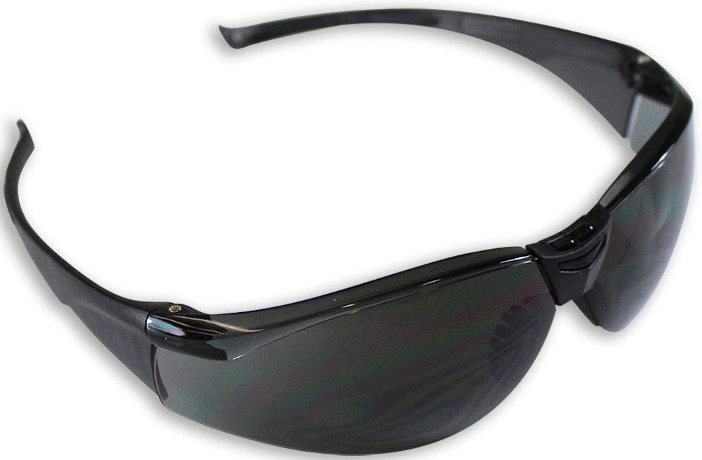KNIGHT GUARD Safety Glasses | Black Frame & Dark Smoke Mirror | 5.5