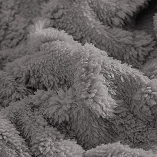 Kmuset Sherpa Fleece Throw Blanket, 50"X70", 3D-Stylish Design, Super Soft, Cozy, Lightweight, Fluffy, Flannel Blanket For Couch, Bed, Sofa, All Season Use, Grey #TOP4
