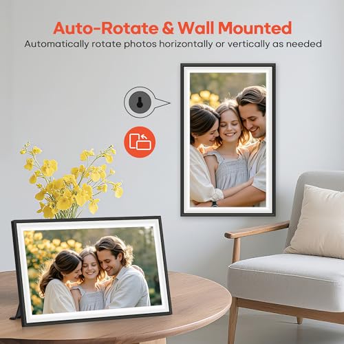 undefined BIGASUO Digital Picture Frame Frameo 15.6" WiFi Electronic Photo Frames Large with 64GB Memory 1920x1080 IPS FHD Touch Screen Share Moments Instantly Anywhere Photo Gifts for Parents and Grandparents の商品画像 6