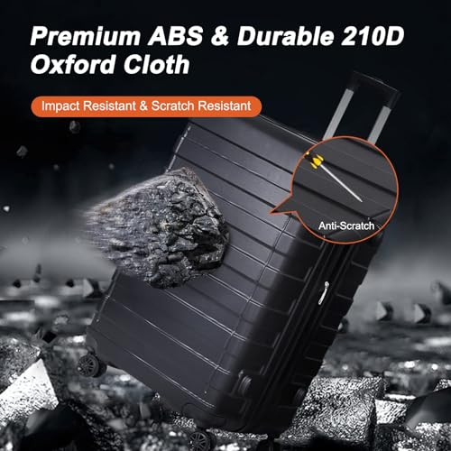 F2C Suitcase Set 3 Piece Expandable Luggage Set Carry On Travel Luggage 22 inch 26 inch 30 inch Hardshell Suitcases with Height Adjustable TSA Lock Spinner Wheels Lightweight Sturdy4