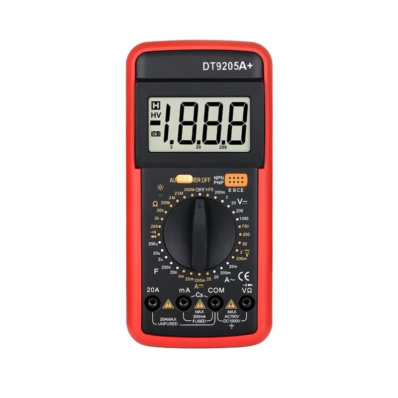 DT9205A+ Digital Multimeter, 1000V True RMS Auto-Ranging Voltmeter, Professional Electrician Tools with Temperature/Diode/Continuity Test, Anti-Burn & Full Protection for Home/Car/Industrial Use