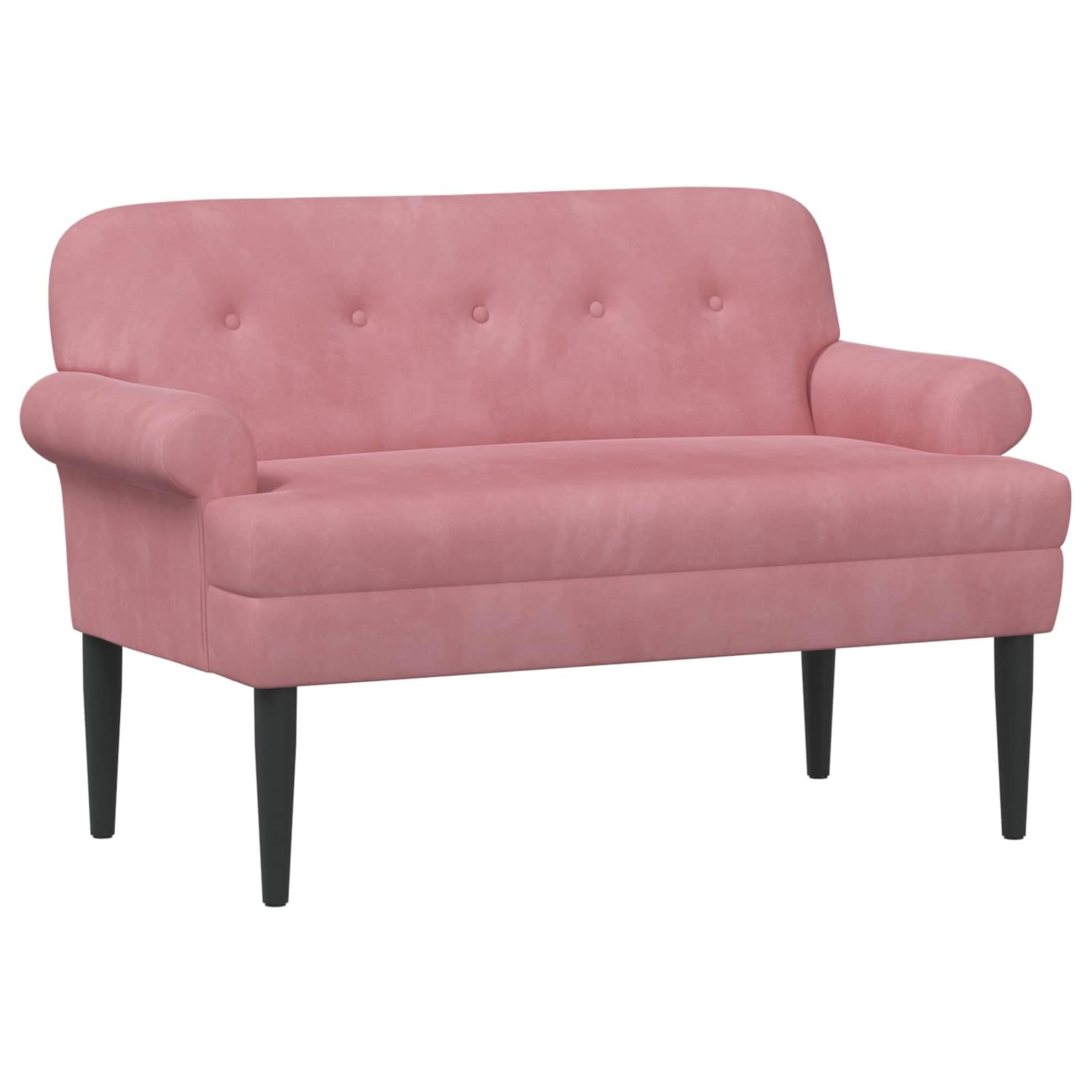 Sofá love seat rosa para crear un rincón de lectura romántico en el salón