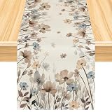 Moderno Runners da Tavola Fiori Tovaglia Estate Lavabile,Decorazione Tavolo Elegante per P...