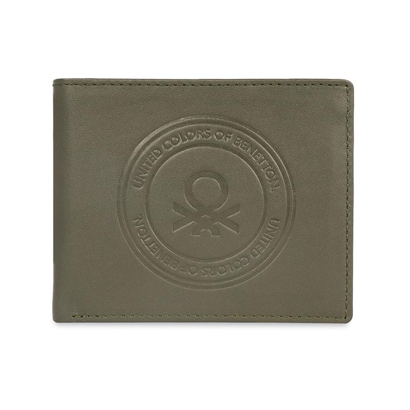 UNITED COLORS OF BENETTON Men RFID Protected Savile Global Coin Wallet – Olive, No. of Card Slot: 4 | Embossed Global Coin Wallet with Side Closure | Leather UNITED COLORS OF BENETTON Men RFID Protected Savile Global Coin Wallet – Olive, No. of Card Slot: 4 | Embossed Global Coin Wallet with Side Closure | Leather