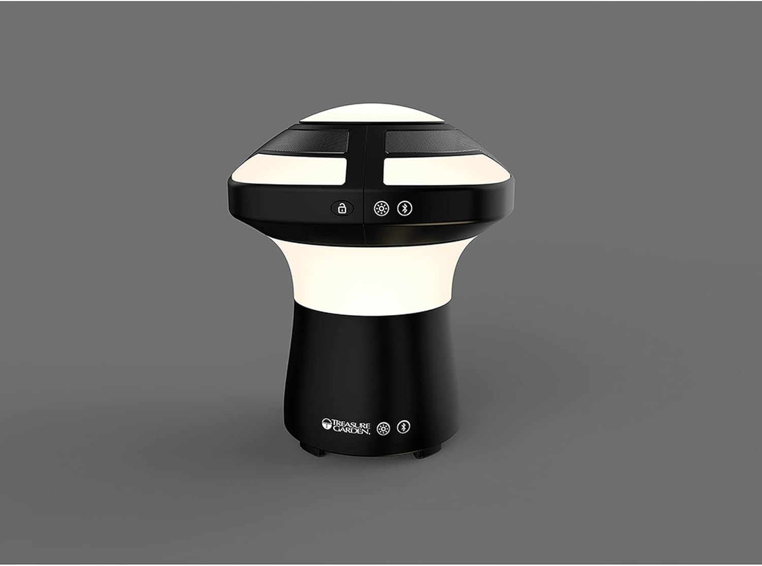 treasure garden evo cordless umbrella dual light with built in bluetooth speaker system black satin black dual umb light wbluetooth